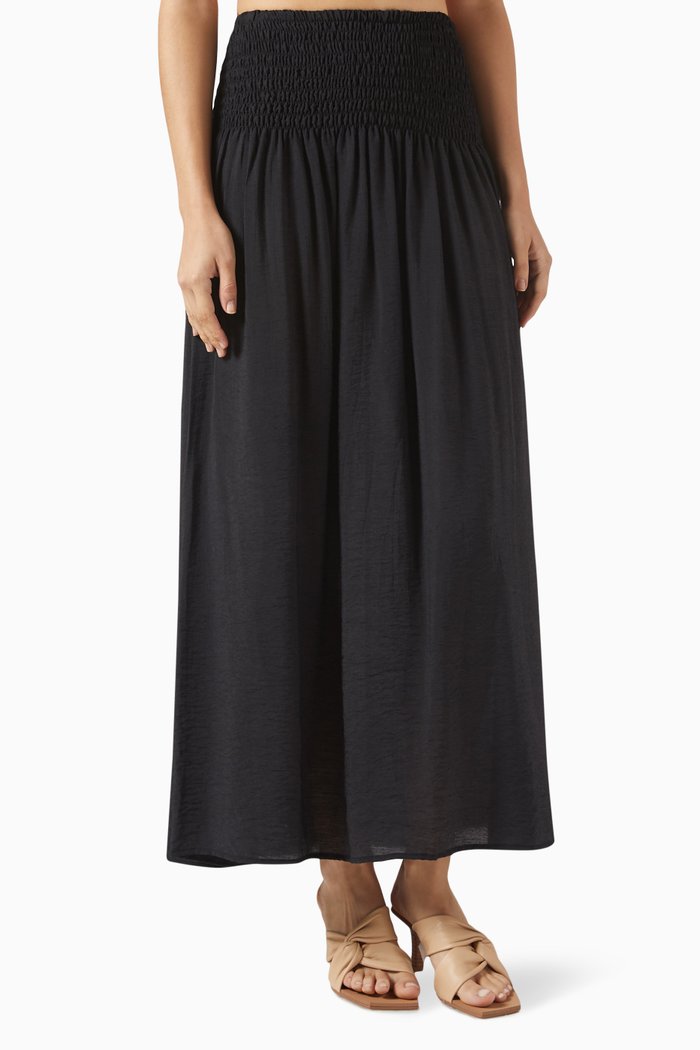 

Lily Maxi Skirt in Rayon-nylon, Black