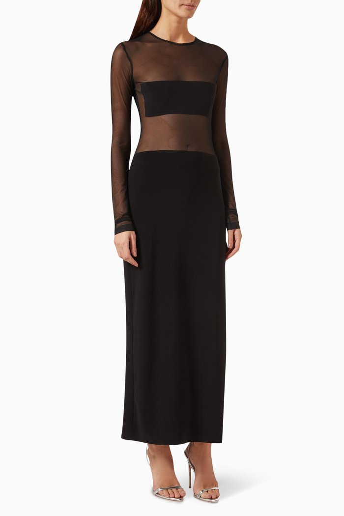 

Dash Dash Gown in Mesh, Black