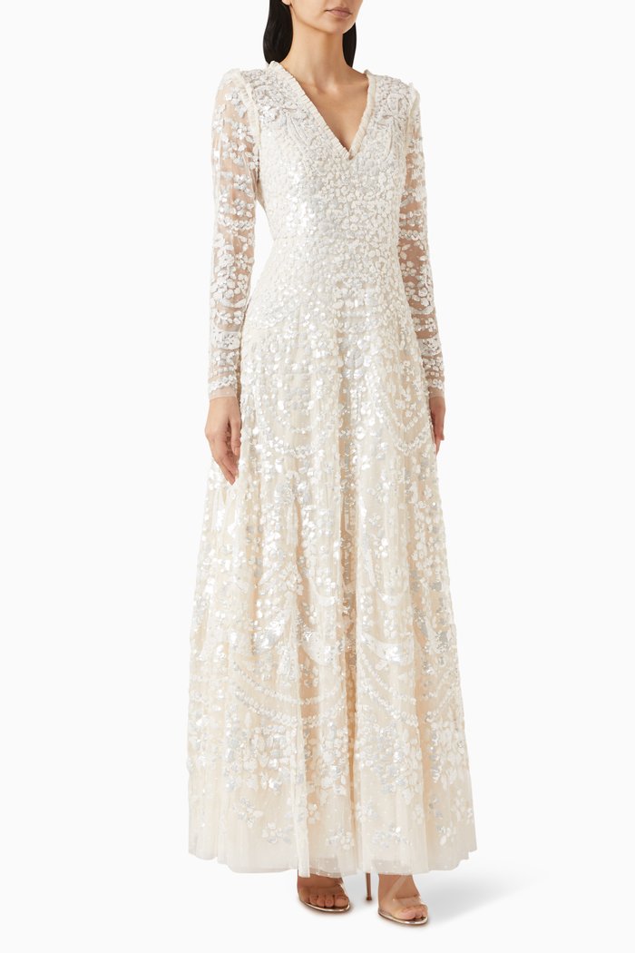 

Chandelier Gloss Gown in Recycled Tulle, Neutral