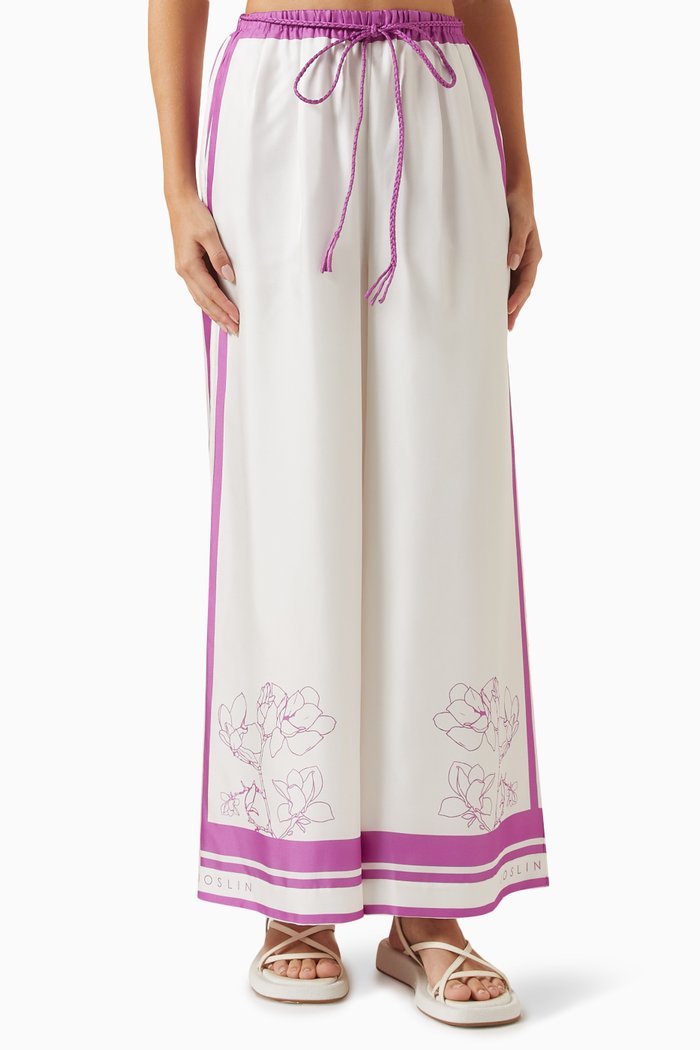 

Sienna Palazzo Pants in Silk, White