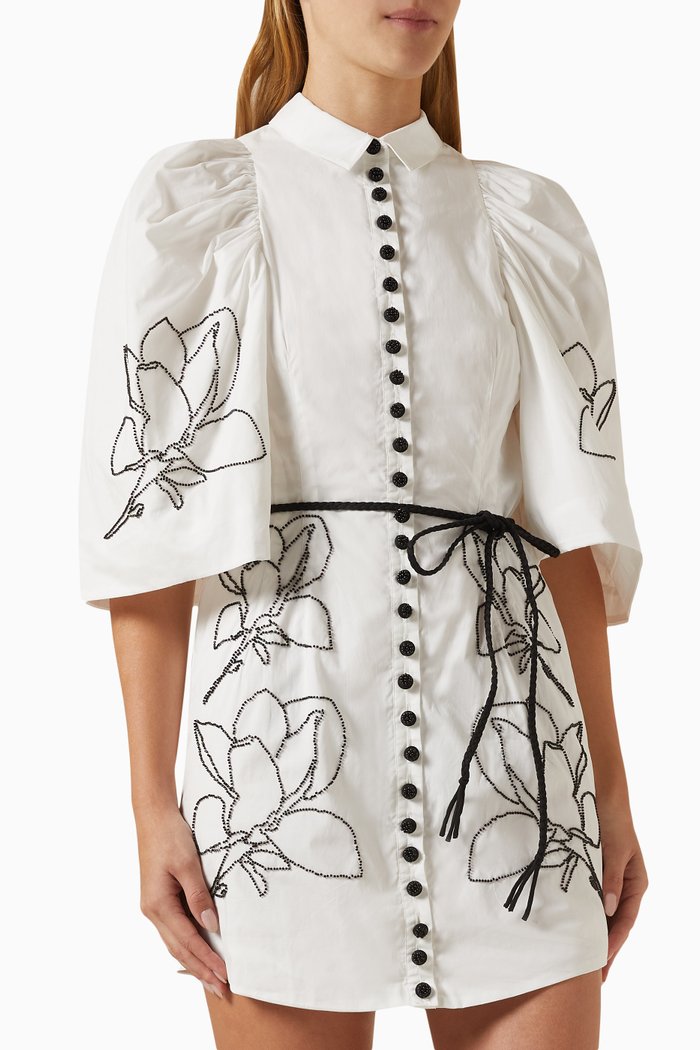 

Charleigh Bead Mini Shirt Dress in Organic Cotton, Multicolour
