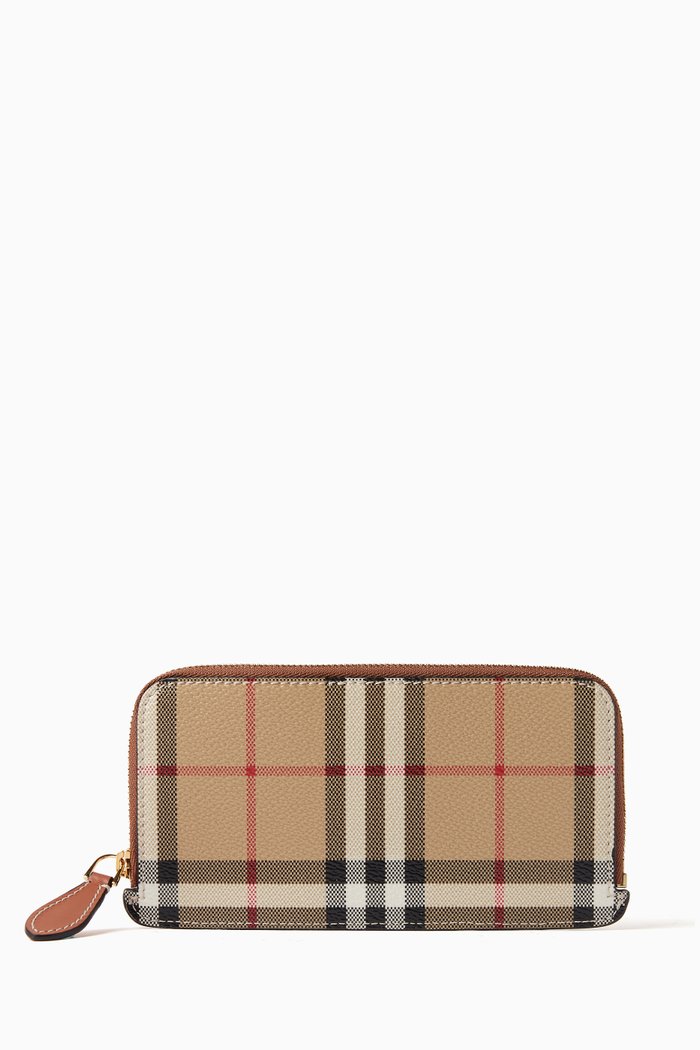 

Somerset Wallet in Vintage Check Canvas, Neutral