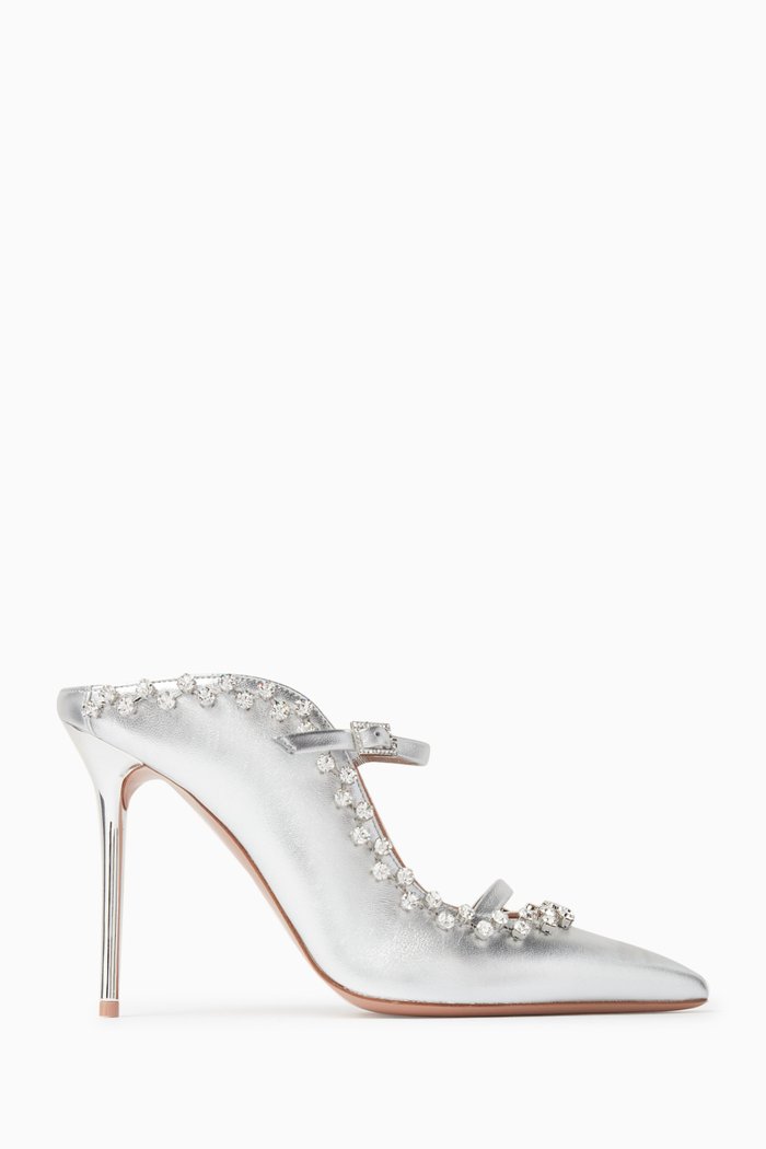 

Gala 100 Mules in Metallic Nappa, Silver