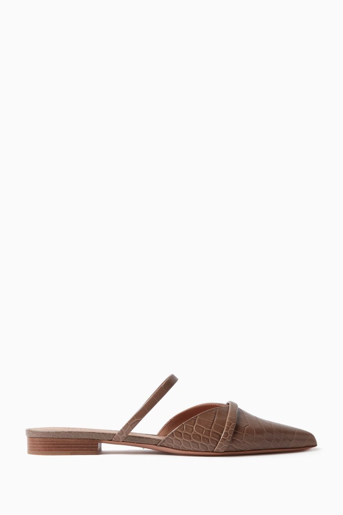 

Frankie Flats in Croc-embossed Leather, Brown