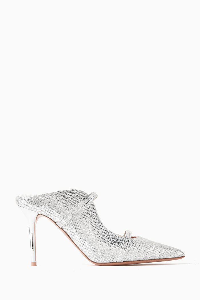 

Maureen 85 Mules in Metallic-leather, Silver