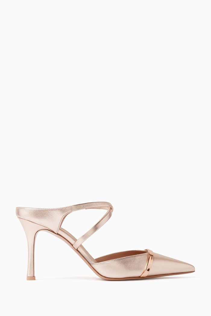 

Yoana 80 Mules in Metallic Nappa Leather, Pink