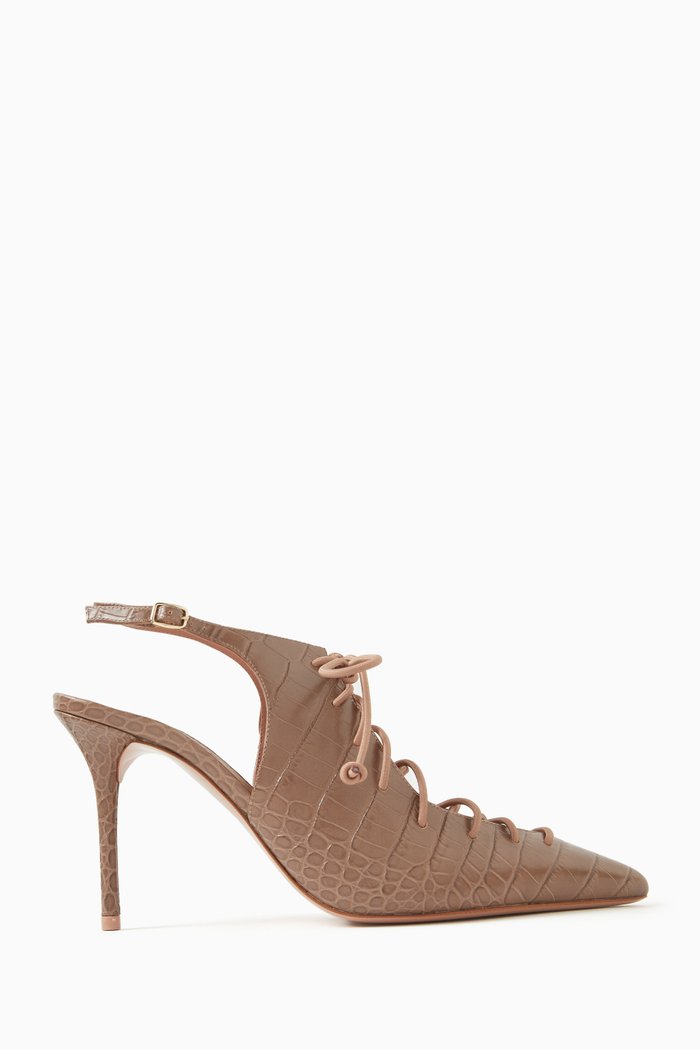 

Alessandra 85 Lace-up Pumps in Leather, Brown