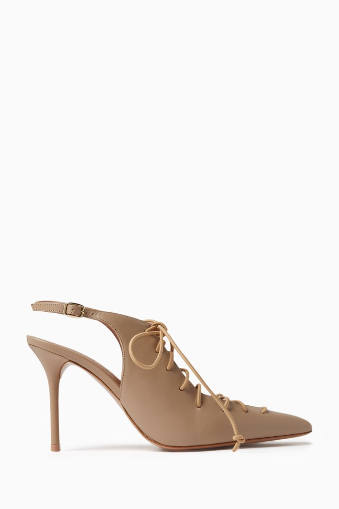 

Alessandra 85 Lace-up Pumps in Leather, Neutral