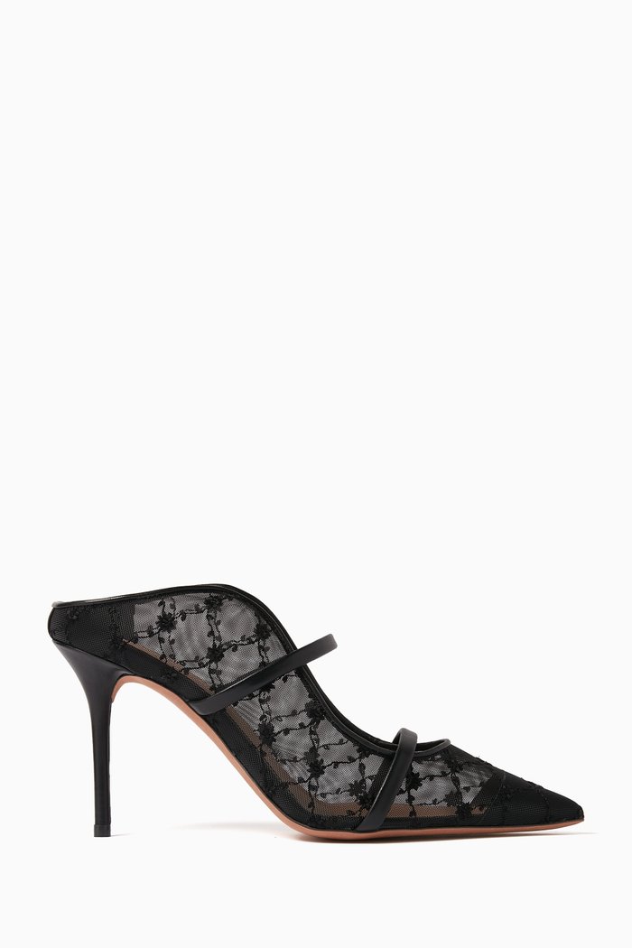 

Maureen 85 Mules in Mesh, Black