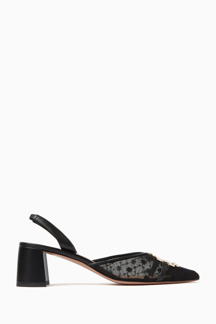 Misha 45 Pumps in Mesh, Black
