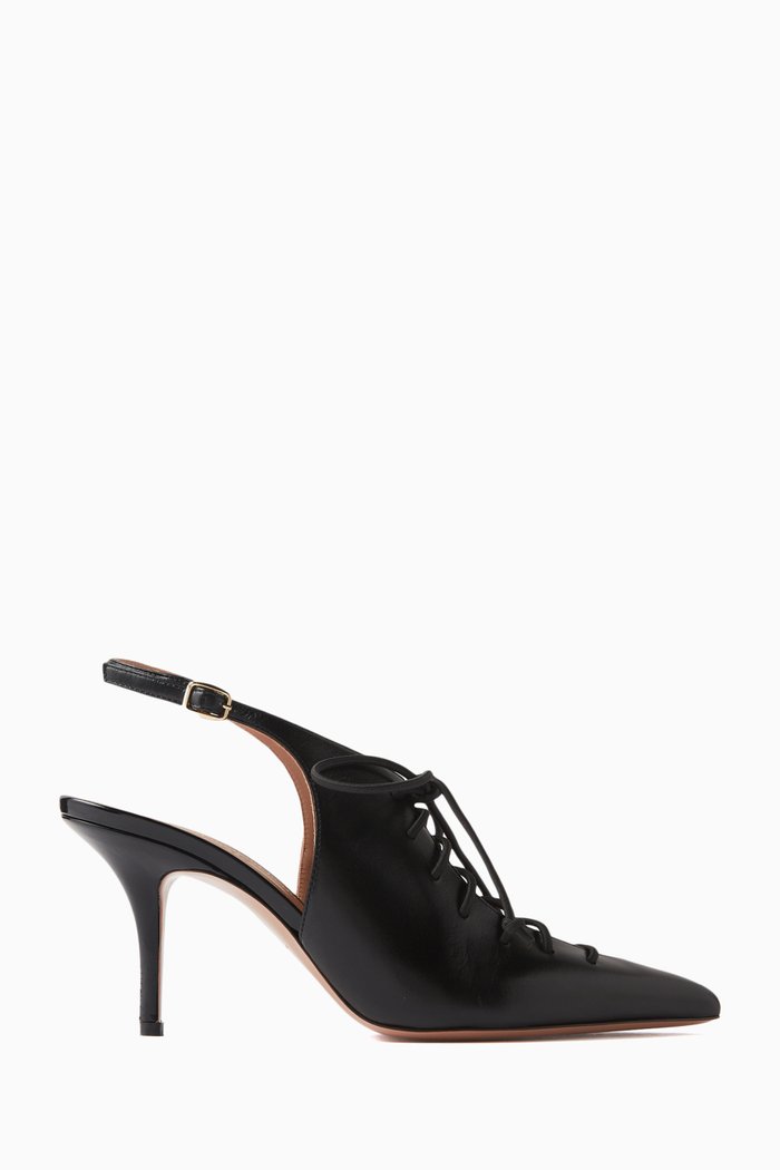 

Alessandra 70 Lace-up Pumps in Leather, Black