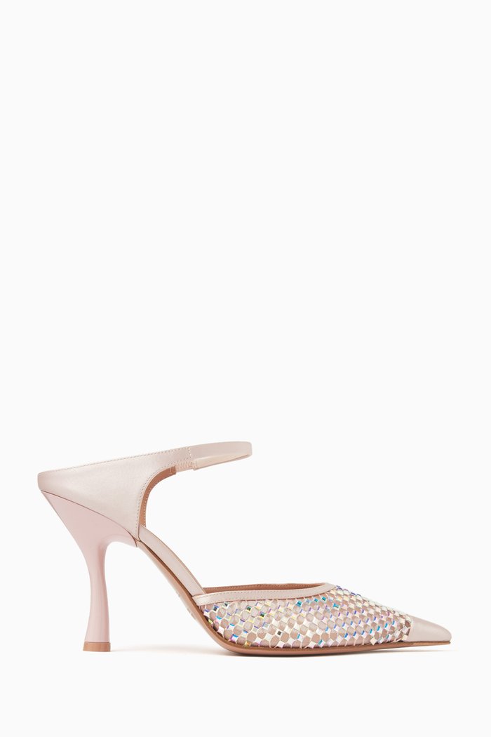 Vega 90 Mules in Crystal Satin, Pink