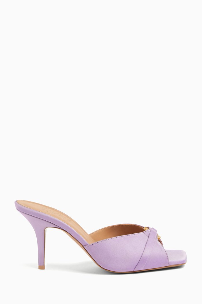 

Patricia 70 Mules in Satin, Purple