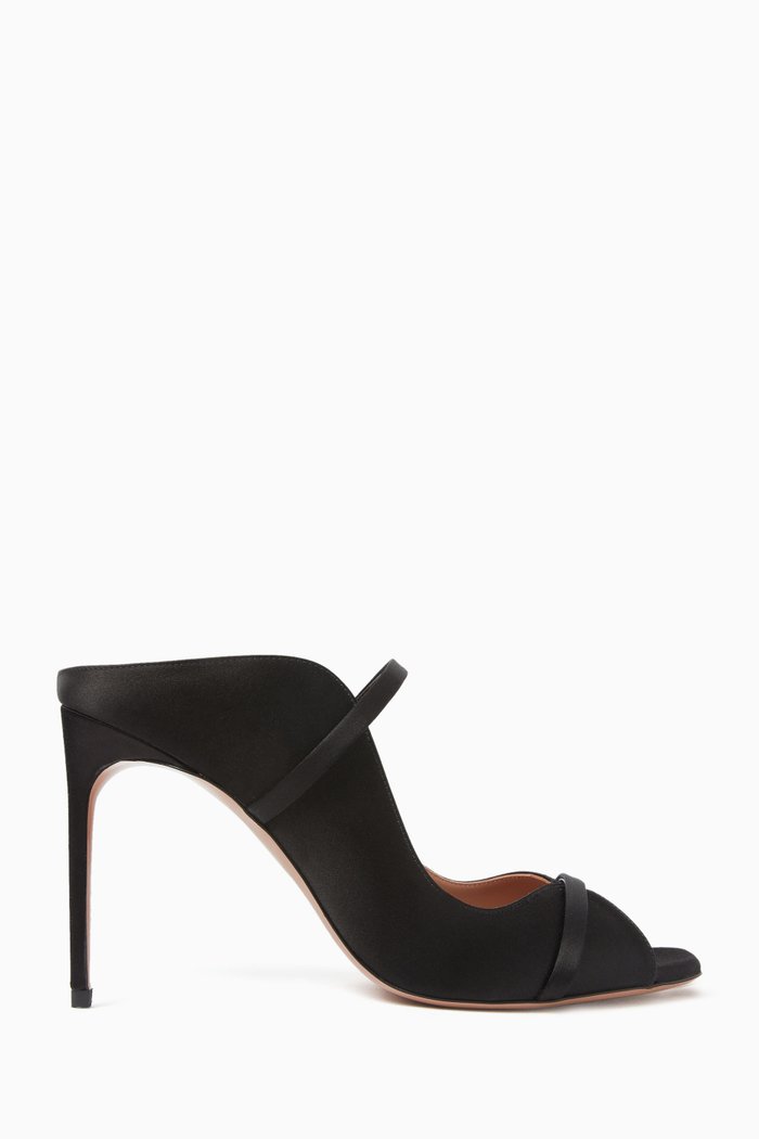 

Noah 90 Mule Sandals in Satin, Black