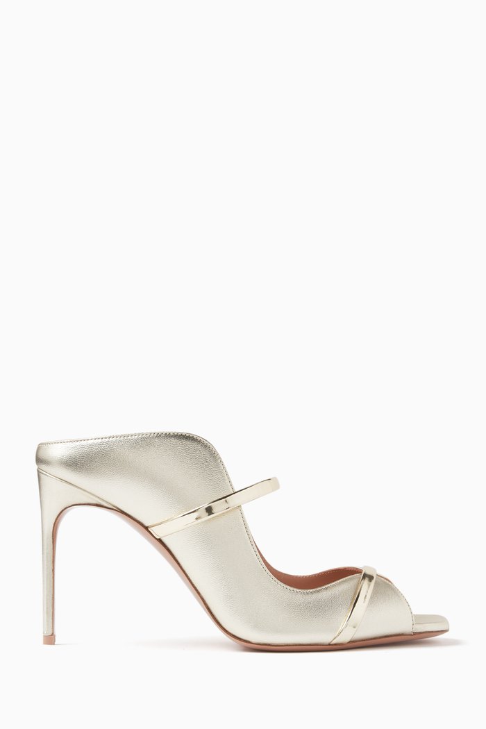 

Noah 90 Mules in Metallic Nappa Leather, Gold