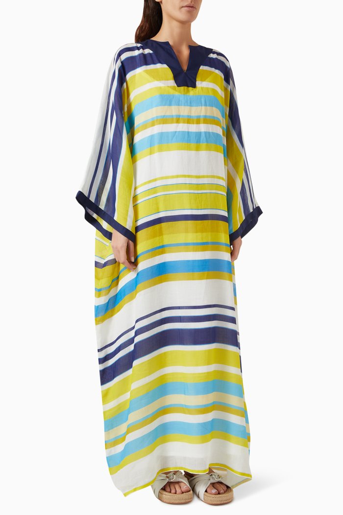 

Rainbow Striped Butterfly Kaftan, Blue