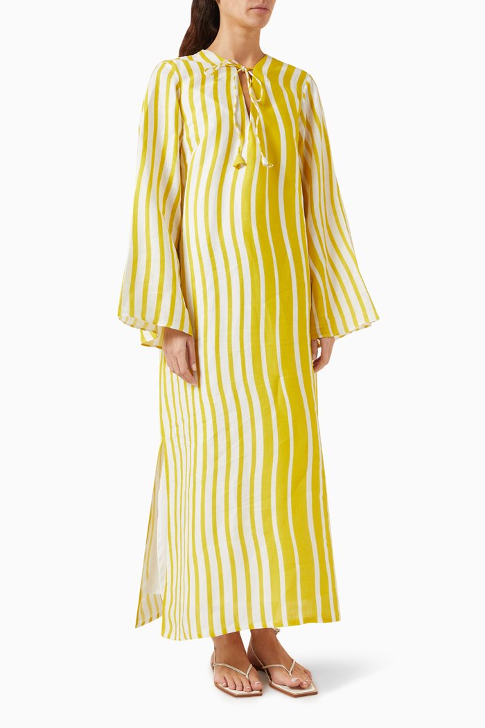 

Sicily Striped Kaftan, Yellow