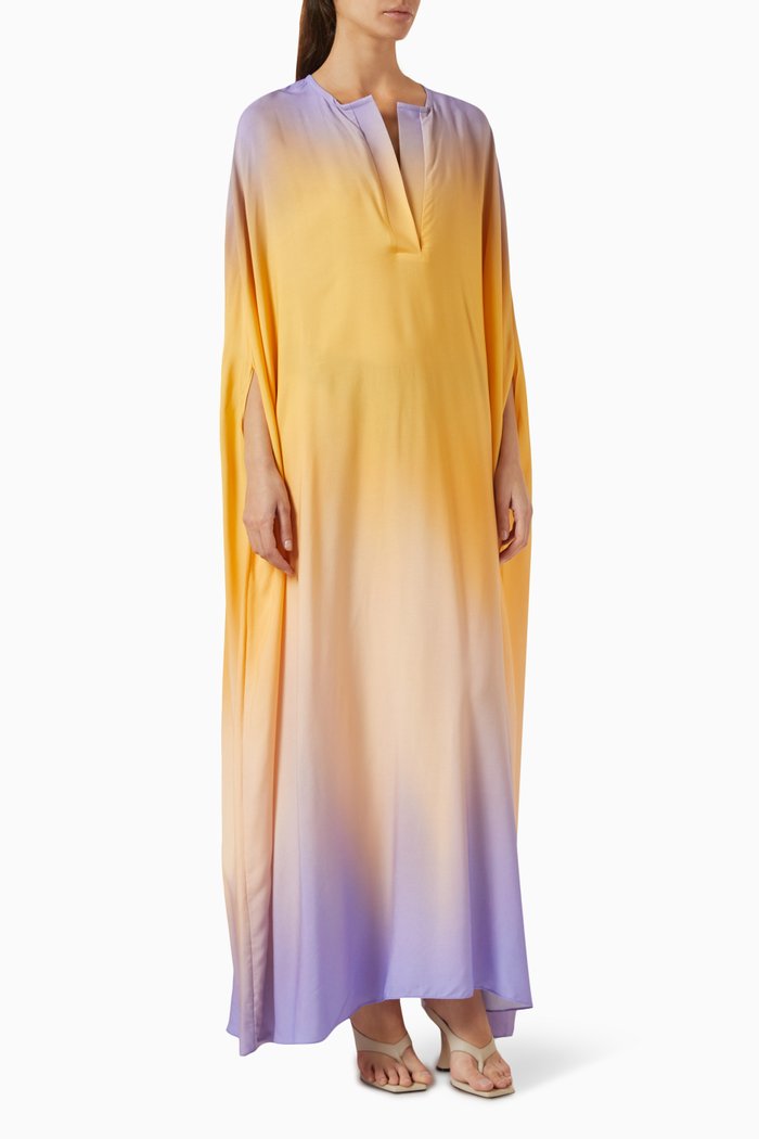 Olympia Tent Kaftan in Viscose, Orange