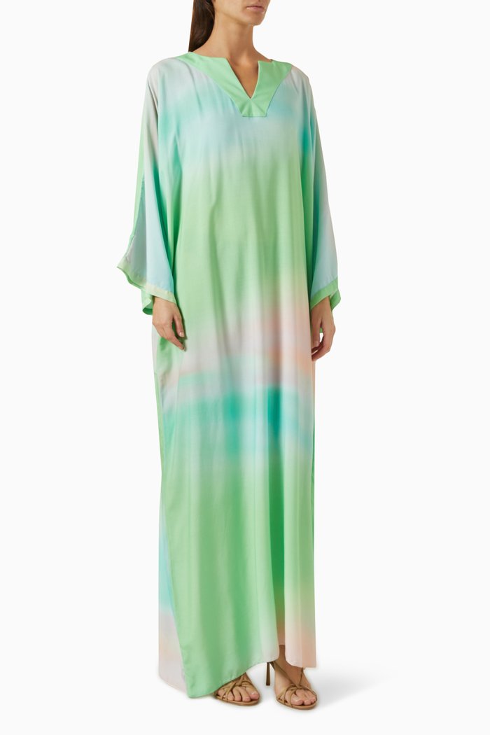 

Olympia Layla Kaftan in Viscose, Green