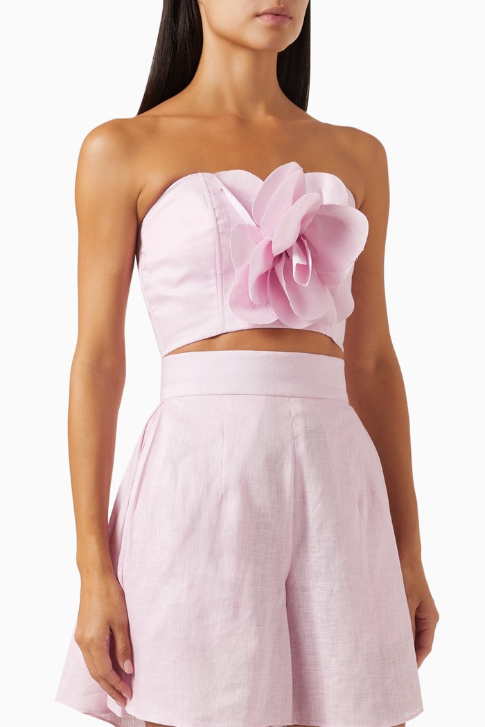 

3D Flower Tube in Linen, Pink