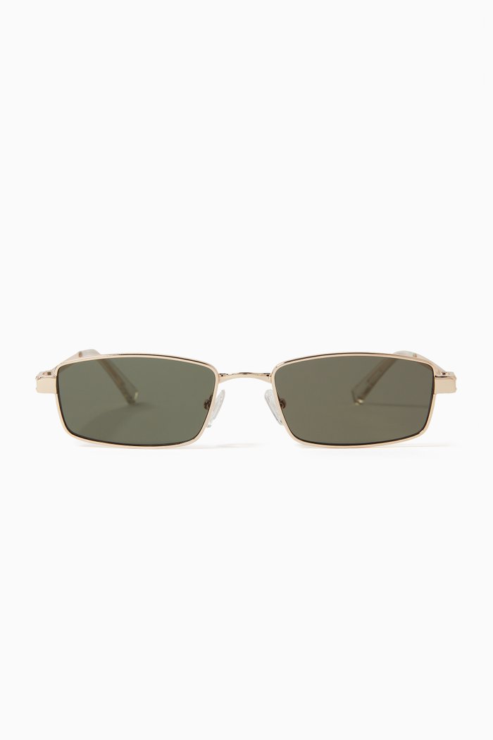 

Bizzaro Rectangular Sunglasses in Metal, Black