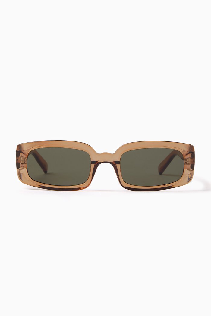 Dynamite Rectangle Sunglasses, Brown