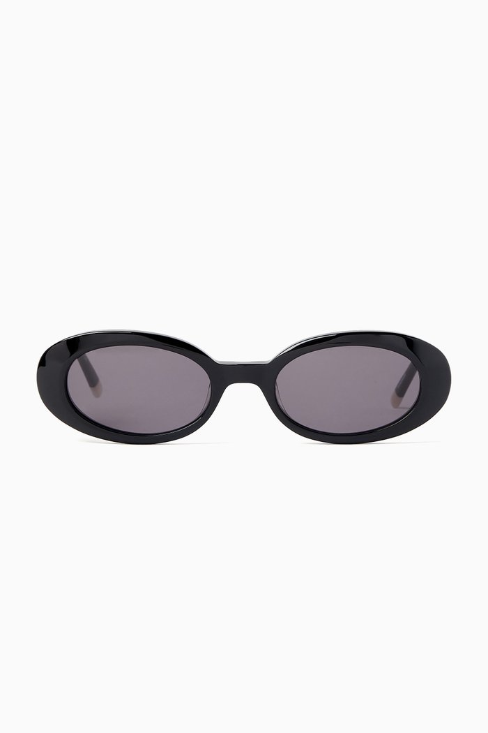 

Maybae Oval Sunglasses, Black