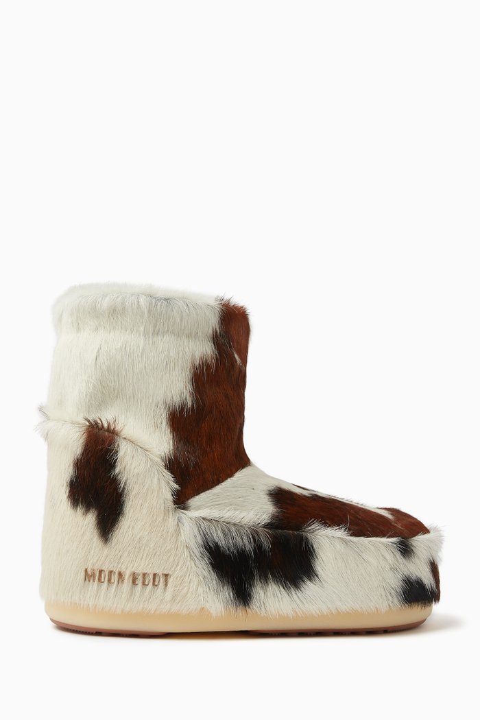 

Icon Low Cow-print Boots in Calf Suede, Multicolour