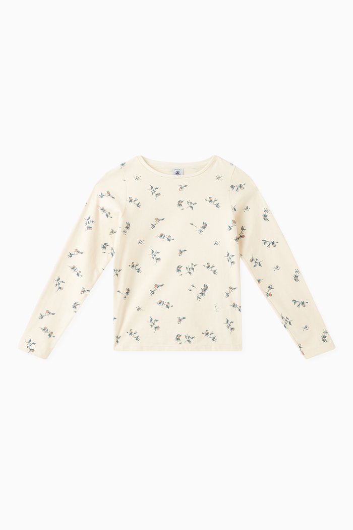 

Floral-print T-shirt in Cotton, White