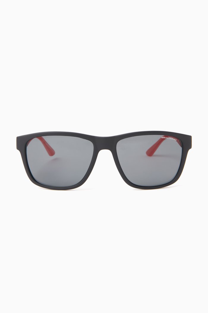 

Square Frame Sunglasses in Acetate, Black