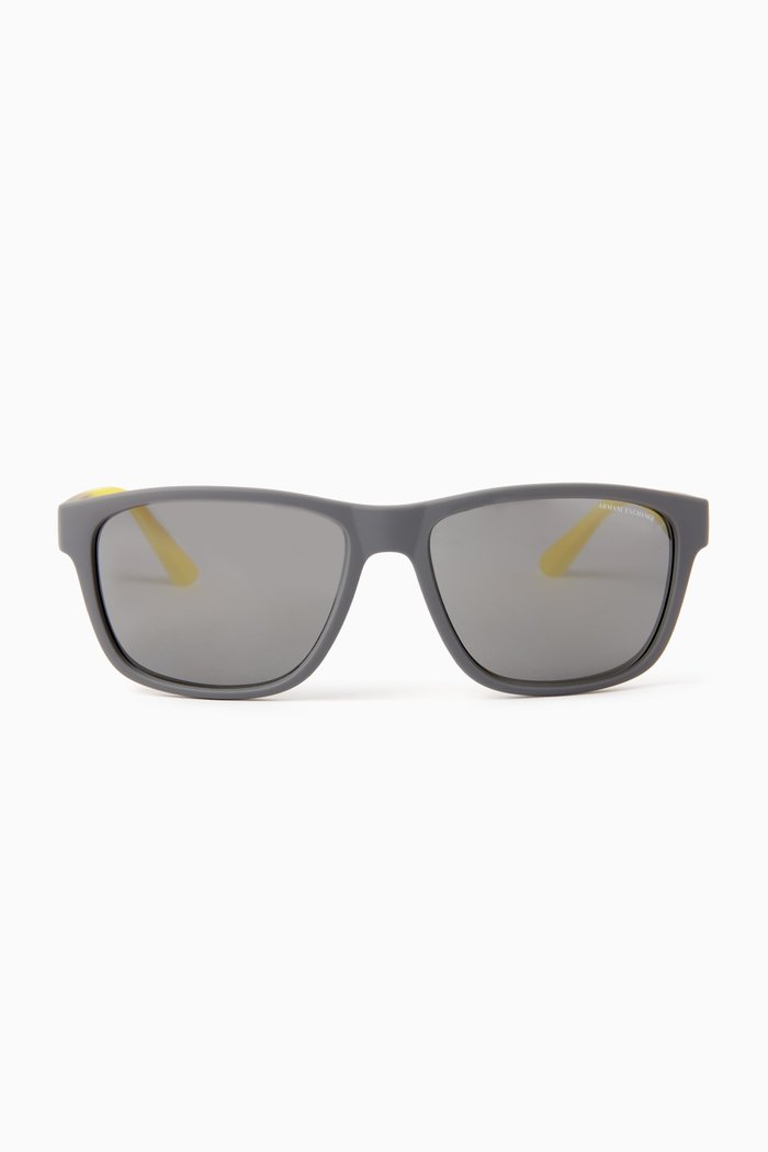 

Square Frame Sunglasses in Acetate, Grey