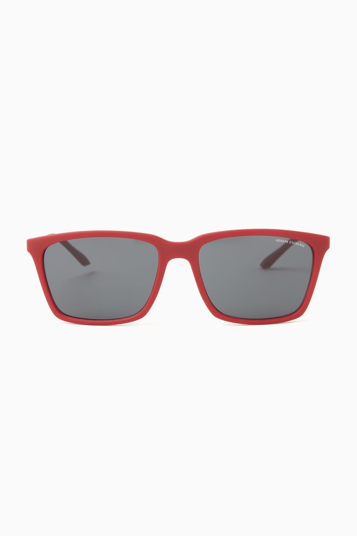 

Square Sunglasses in Acetate, Red