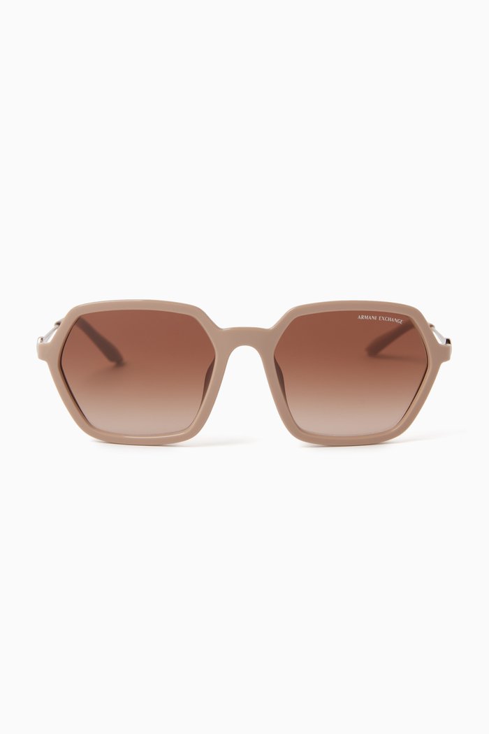 

Geometric Sunglasses in Acetate, Brown