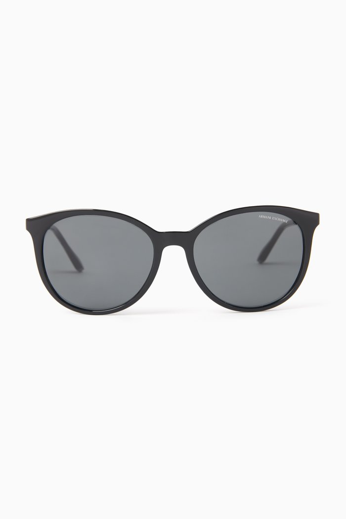 

Round Sunglasses in Acetate, Black
