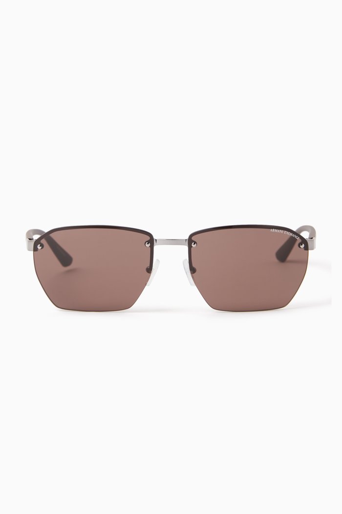 

Irregular Sunglasses in Metal, Brown