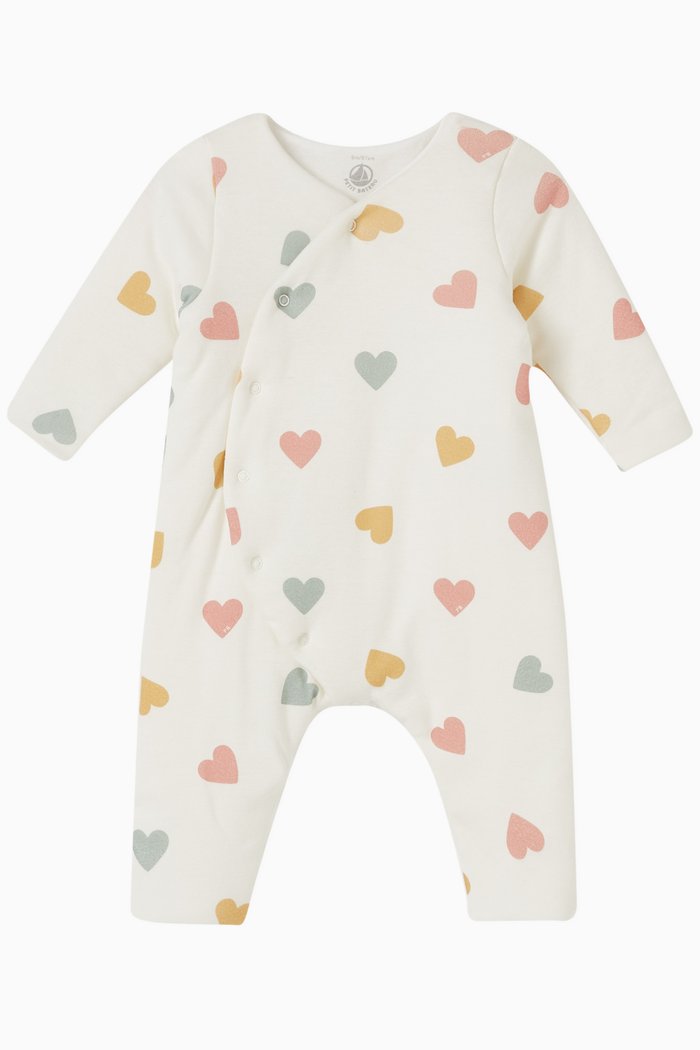 

Heart-print Romper in Cotton, White