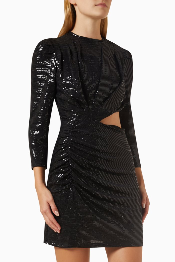 

Saby Cut-out Mini Dress in Shimmer-jersey, Black