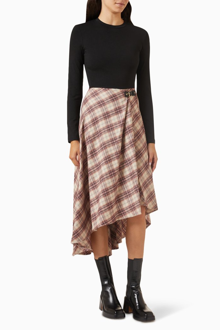 

Two-tone Midi Dress, Neutral