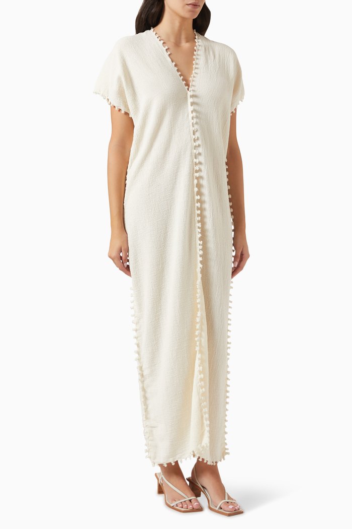 

Chaac Knot Kaftan in Cotton, Neutral