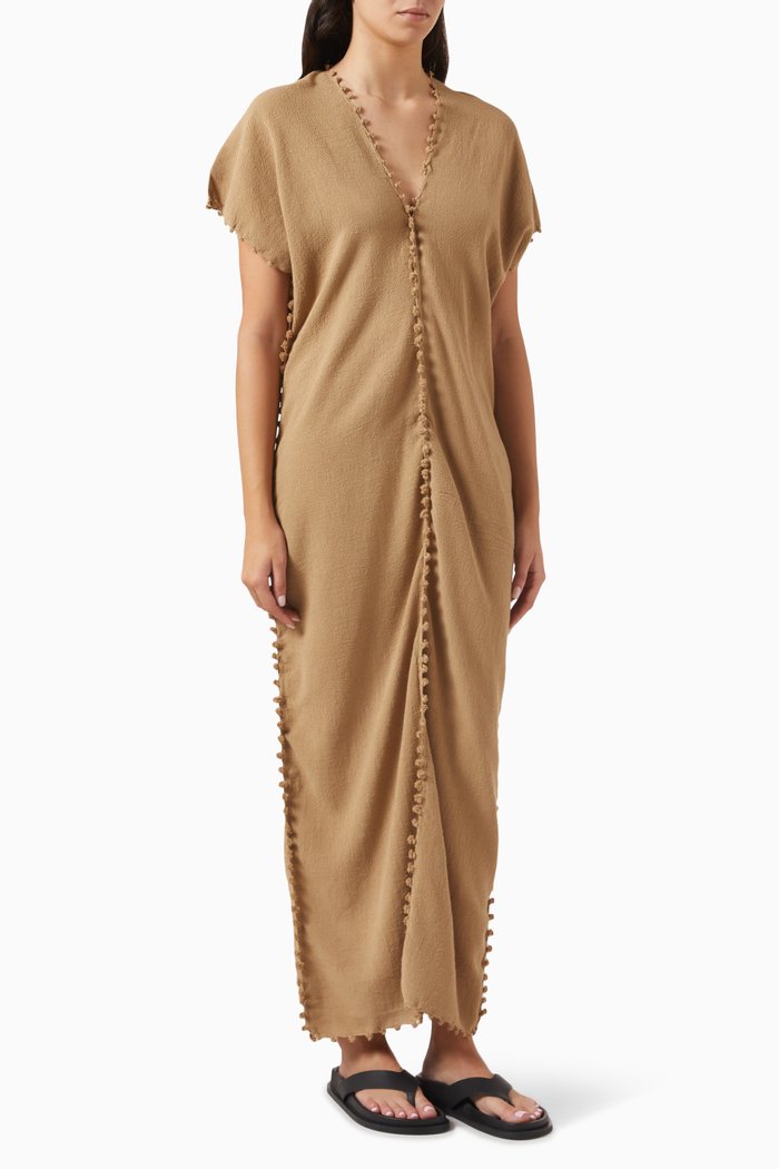 

Chaac Knot Kaftan in Cotton, Neutral