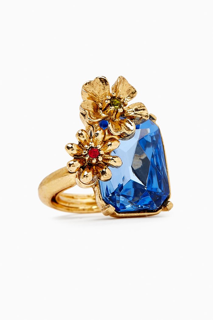 

Flower Ring in Metal, Blue