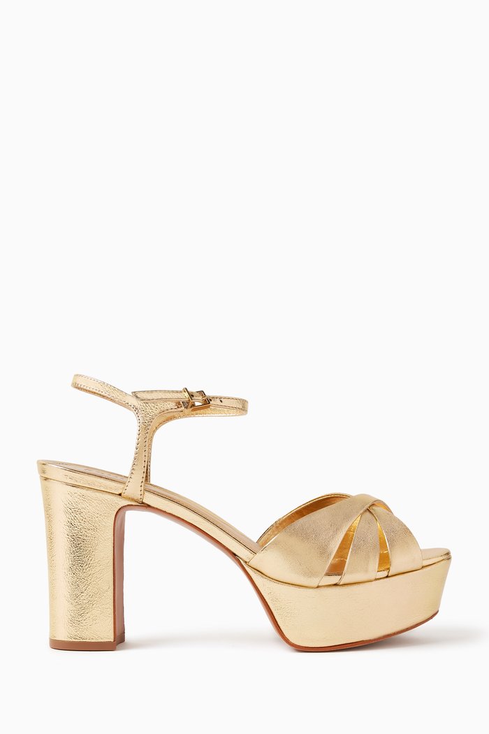 

Keefa 105 Platform Sandals in Metallic Leather, Gold