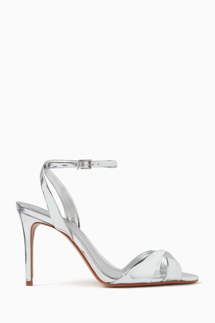 

Hilda 100 Sandals in Metallic Faux Leather, Silver