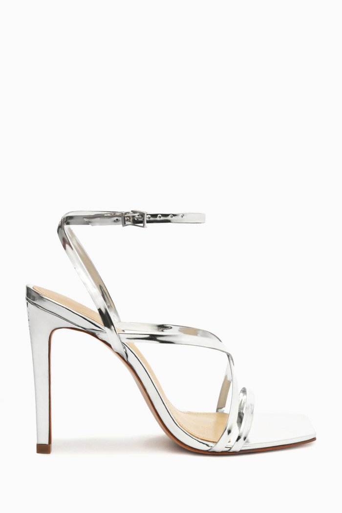 

Bari 110 Sandals in Metallic Leather, Silver
