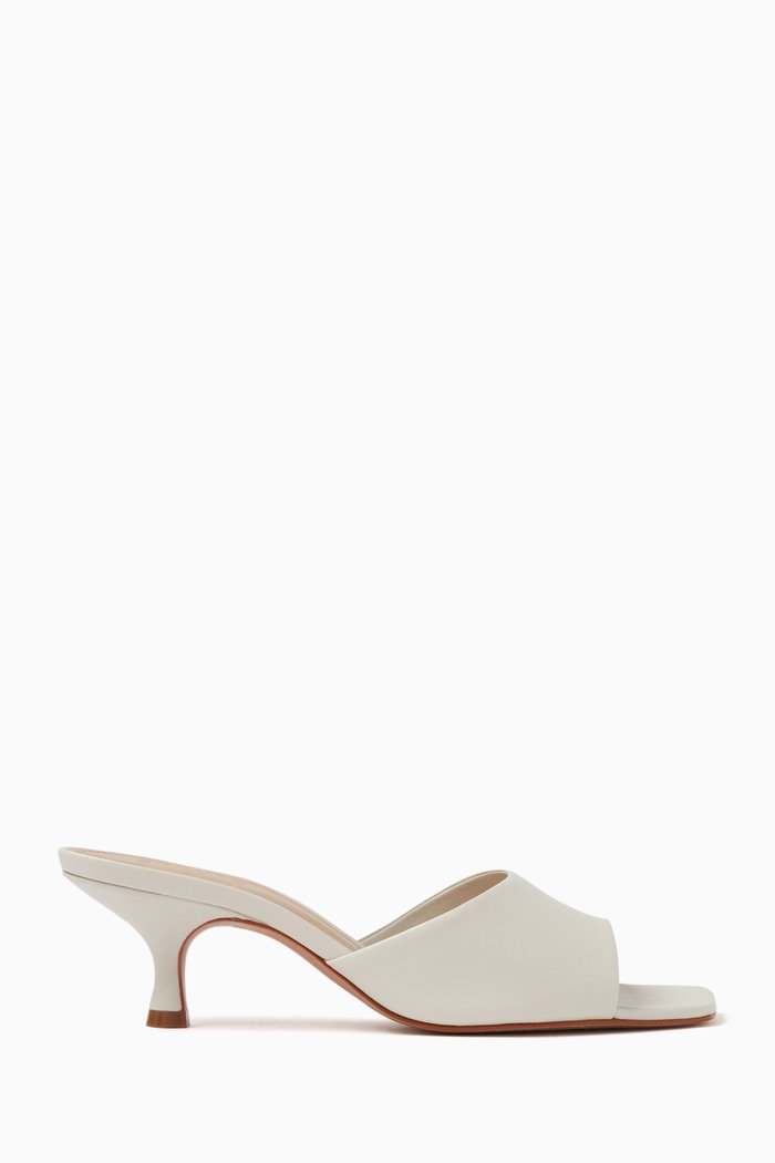 

Dethalia 60 Mule Sandals in Leather, White