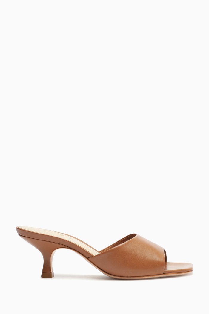 

Dethalia 60 Mule Sandals in Leather, Brown