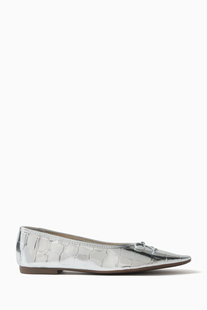 

Arissa Ballet Flats in Leather, Silver
