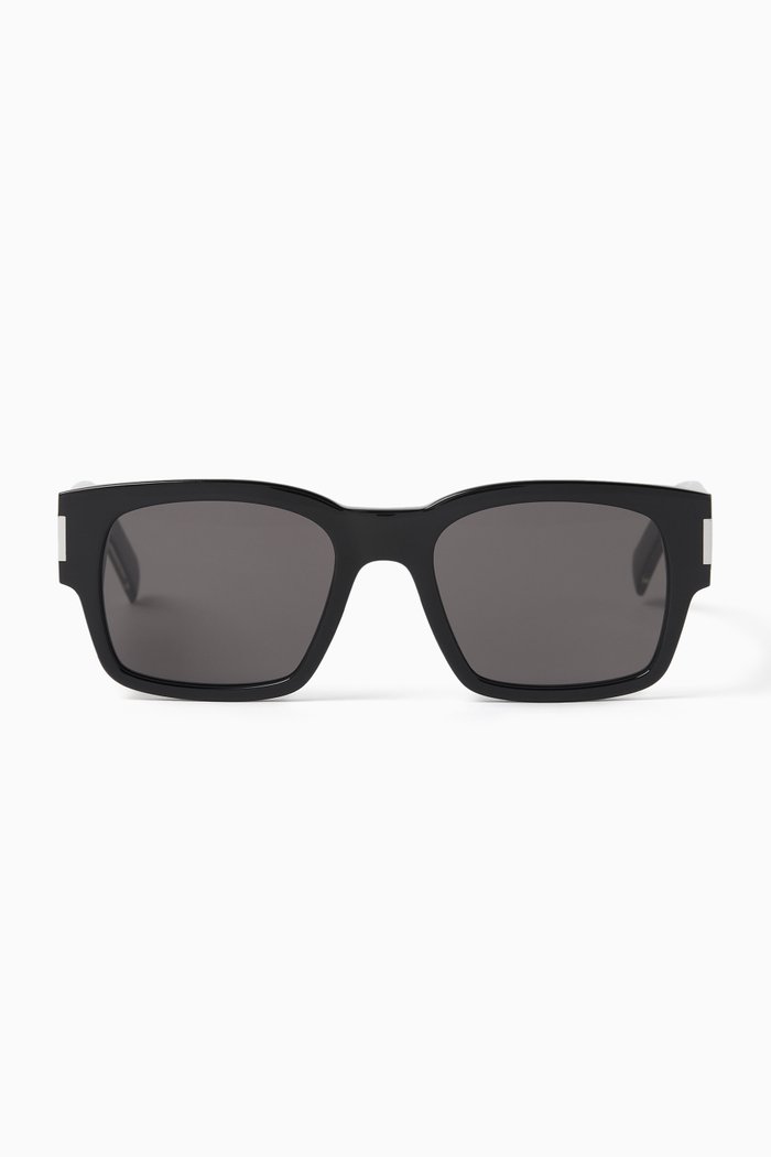 

Logo-detail Rectangular Sunglasses in Recycled Acetate, Black