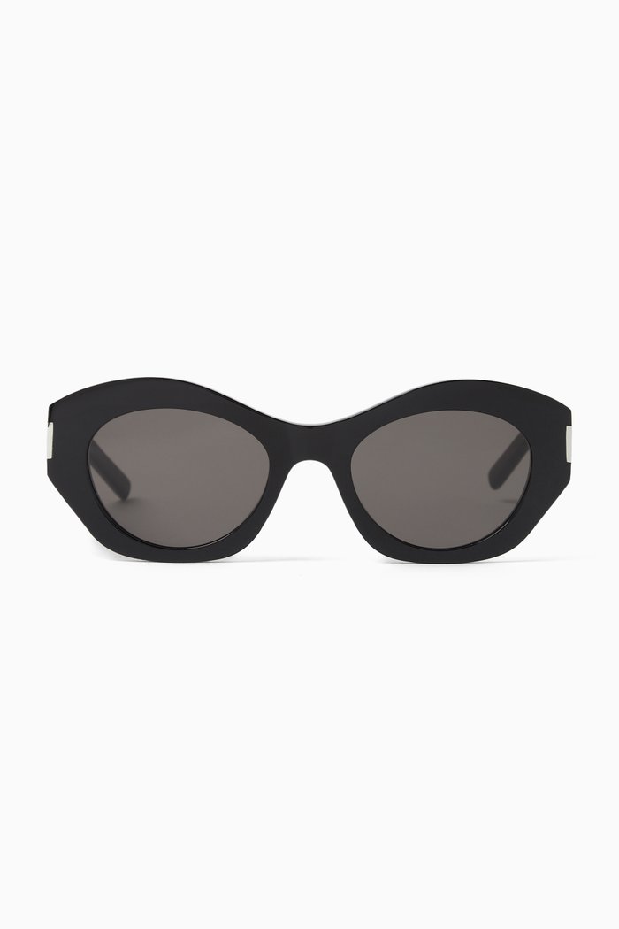

New Wave Cat-eye Sunglasses in Acetate, Black