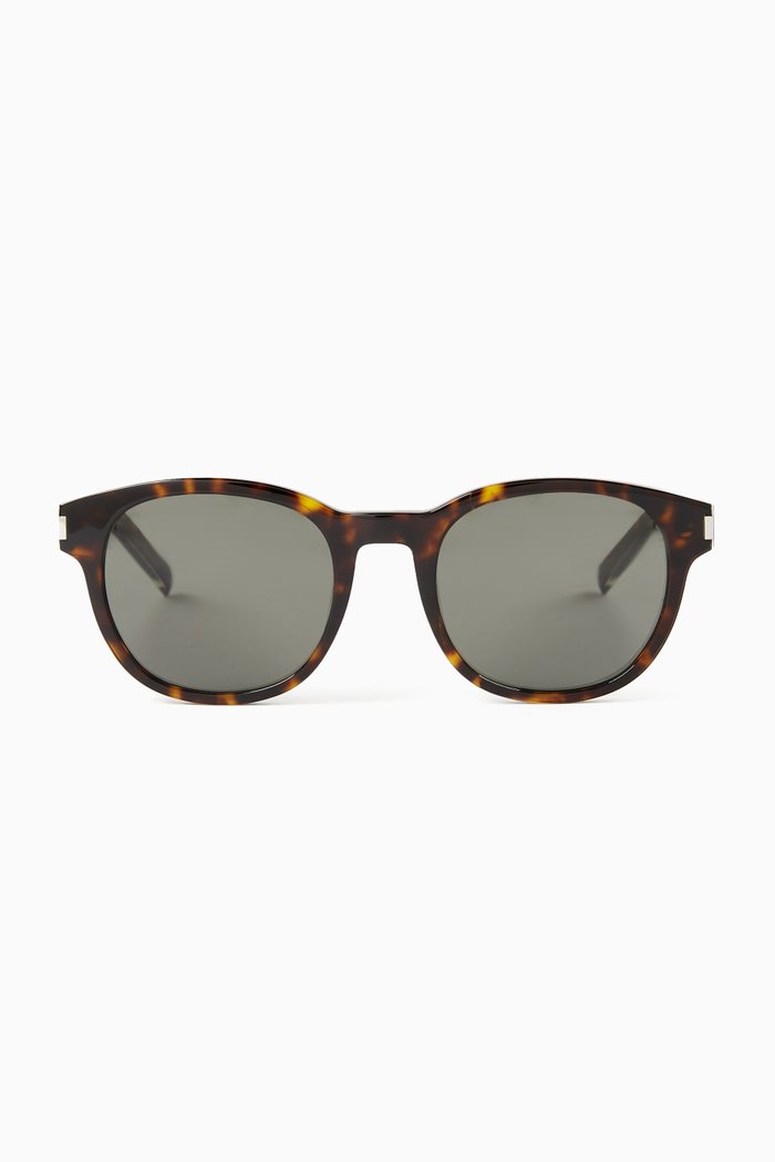 

Classic Round Sunglasses in Recycled Acetate, Brown